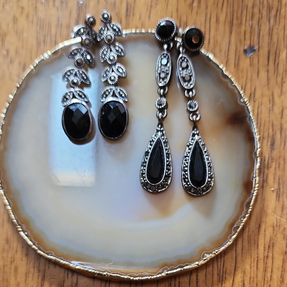 EUC Sterling Silver Marcasite Earrings